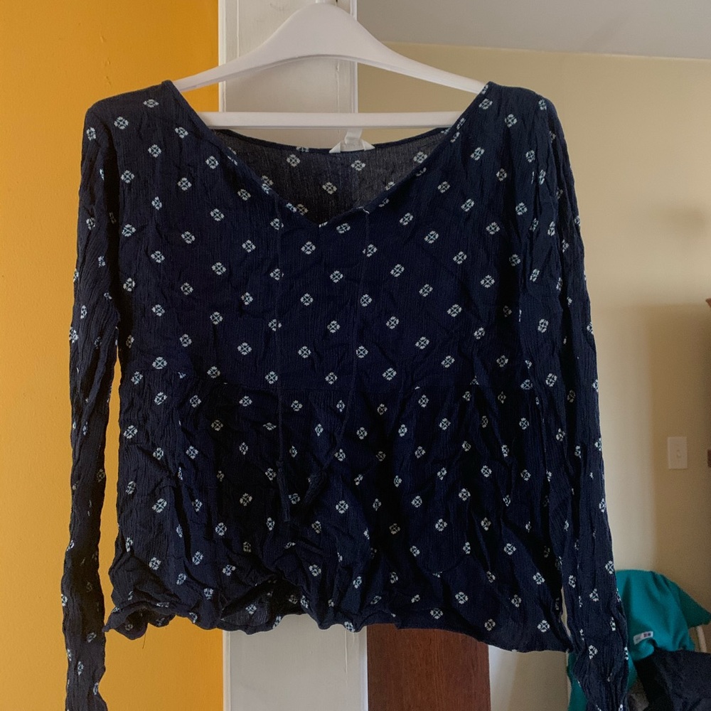 BETHANY MOTA 💙 Navy Blue Printed Blouse